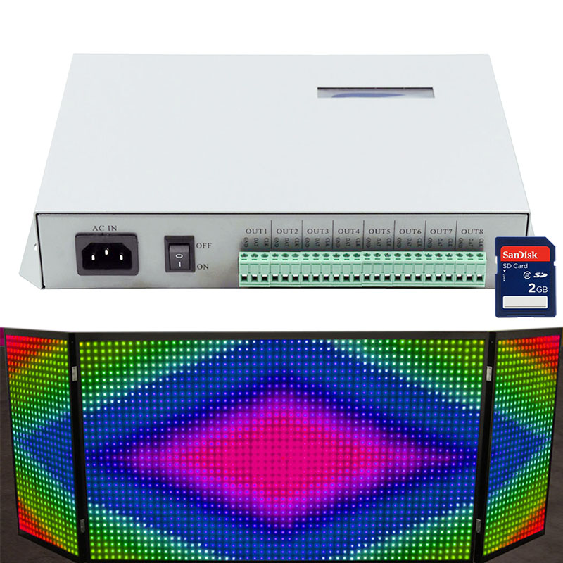AC110/220V,8 ports 8192 Pixels,Original T-300K Series Pixel Module Full Color Controller with SD Card Controlled via PC for Programmable IC LED Lighting(Replacement by CONFULL-T-790K LED controller) AC110/220V,8 ports 8192 Pixels,Original T-300K Series Pixel Module Full Color Controller with SD Card Controlled via PC for Programmable IC LED Lighting(Replacement by CONFULL-T-790K LED controller)